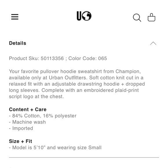 Áo hoodie nỉ Champion UO Plaid Script Hoodie 102018  550093