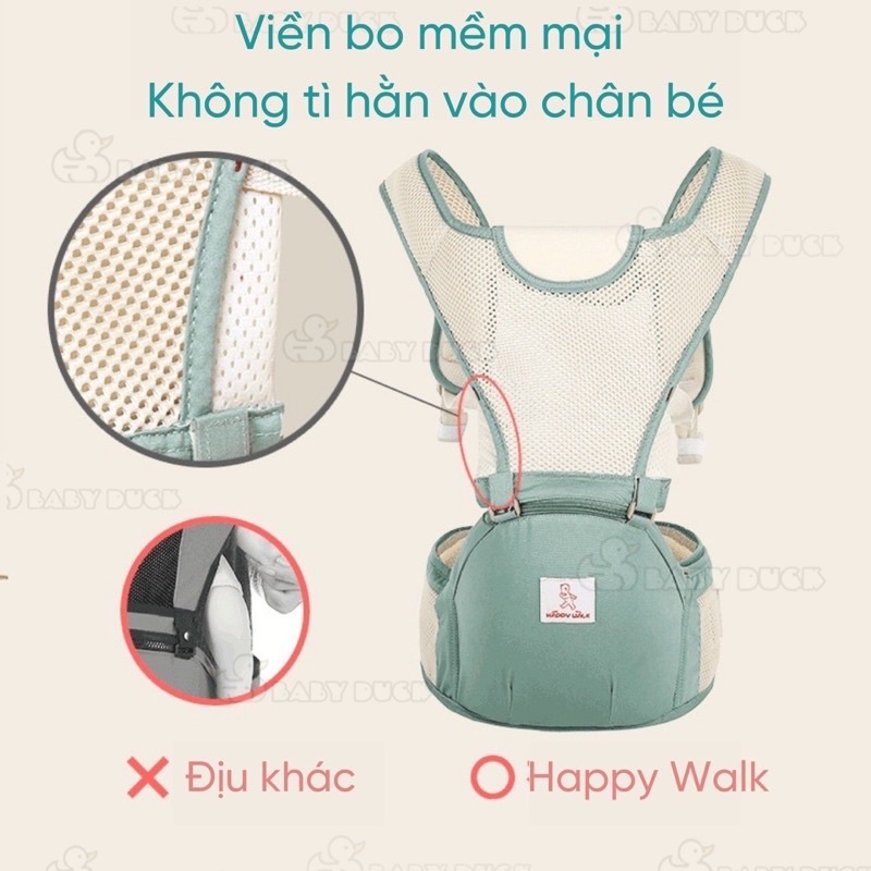 Địu ngồi siêu nhẹ siêu thoáng mát HAPPY WALK (Dành cho ba mẹ dưới 90kg)