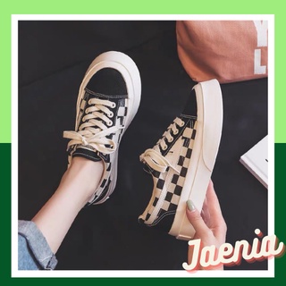 Giày nữ thể thao sneaker đi học đẹp trắng đen đế cao 5 cm big size JAENIA G007