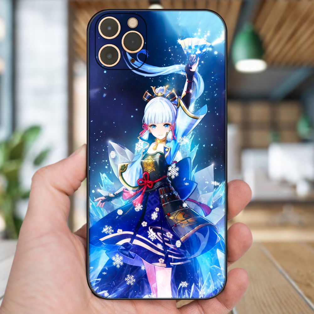 Ốp lưng iPhone 11 Pro Max dẻo đen cạnh vuông in hình Ayaka Genshin Impact
