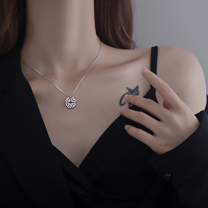 Dây chuyền nữ TITAN NGUYÊN CHẤT vòng cổ nữ cỏ 4 lá biến hình KHÔNG GÌ phong cách ins hàn quốc trang sức nữ thanh lịch