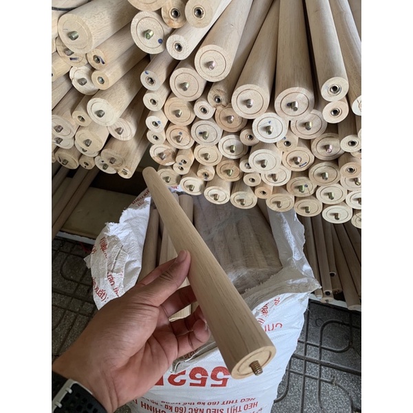 Chân bàn tiện tròn gỗ cao su size 30 -40-62-73