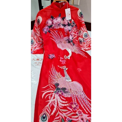 Áo dài cách tân cao cấp 4 tà 🎀LINLEE🎀 Áo dài thêu tay đẹp sang chảnh họa tiết phượng cao cấp size S M L XL