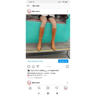 Boots gối da thật