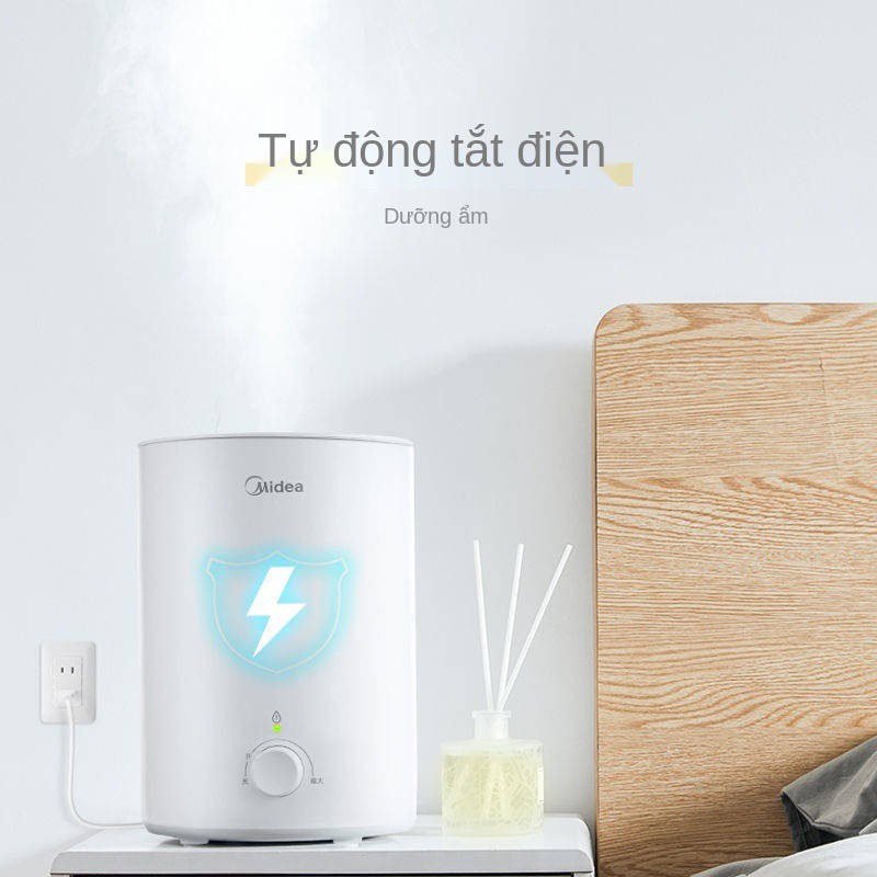 Máy tạo độ ẩm Midea hộ gia đình nhỏ phun sương phòng ngủ lớn mini cho bà bầu 3E25X