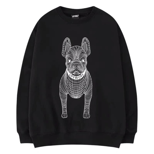 (Áo đôi quốc dân) Áo nỉ Ne.lly hình mặt chó | BigBuy360 - bigbuy360.vn