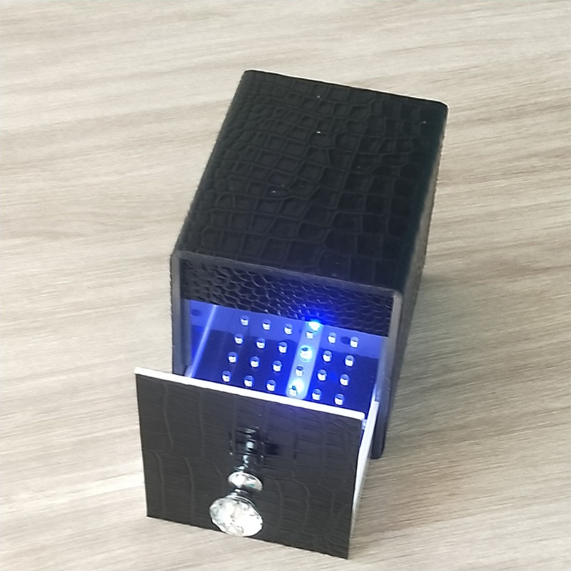 Youyo Hộp Khoan Móng Tay Sức Chứa Lớn Chống Bụi Ánh Sáng Xanh Dương Dùng Trong Salon / Trang Sức USB Ch Cho Nữ