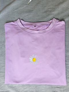 Áo phông nữ basic màu tím pastel