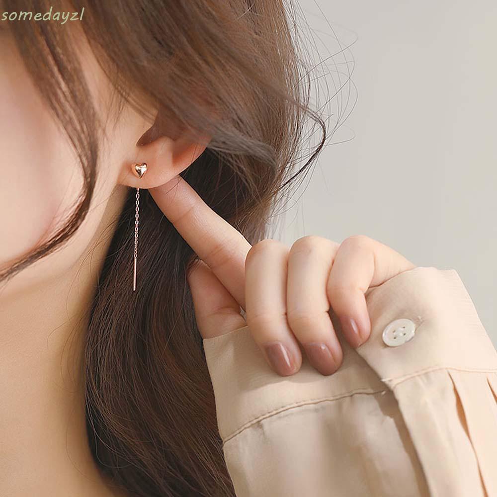 Hoa tai dáng dài kiểu tua rua dài phong cách Hàn Quốc thời trang cho nữ