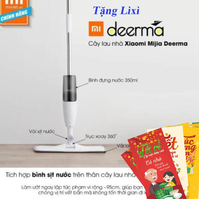 Cây lau nhà sàn thông minh Deerma TB500 kết hợp 2 trong 1 mang đến không gian sạch sẽ cho ngôi nhà