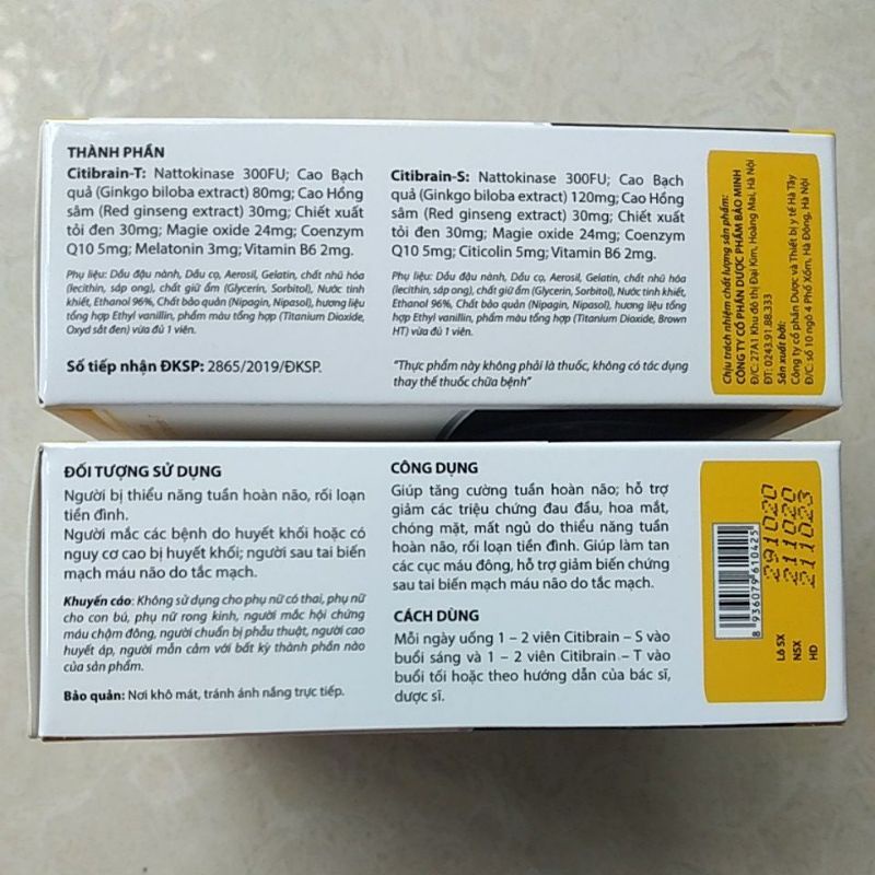 HỘP KÉP CITIBRAIN 30 viên - mỗi hộp nhỏ chứa 15 viên