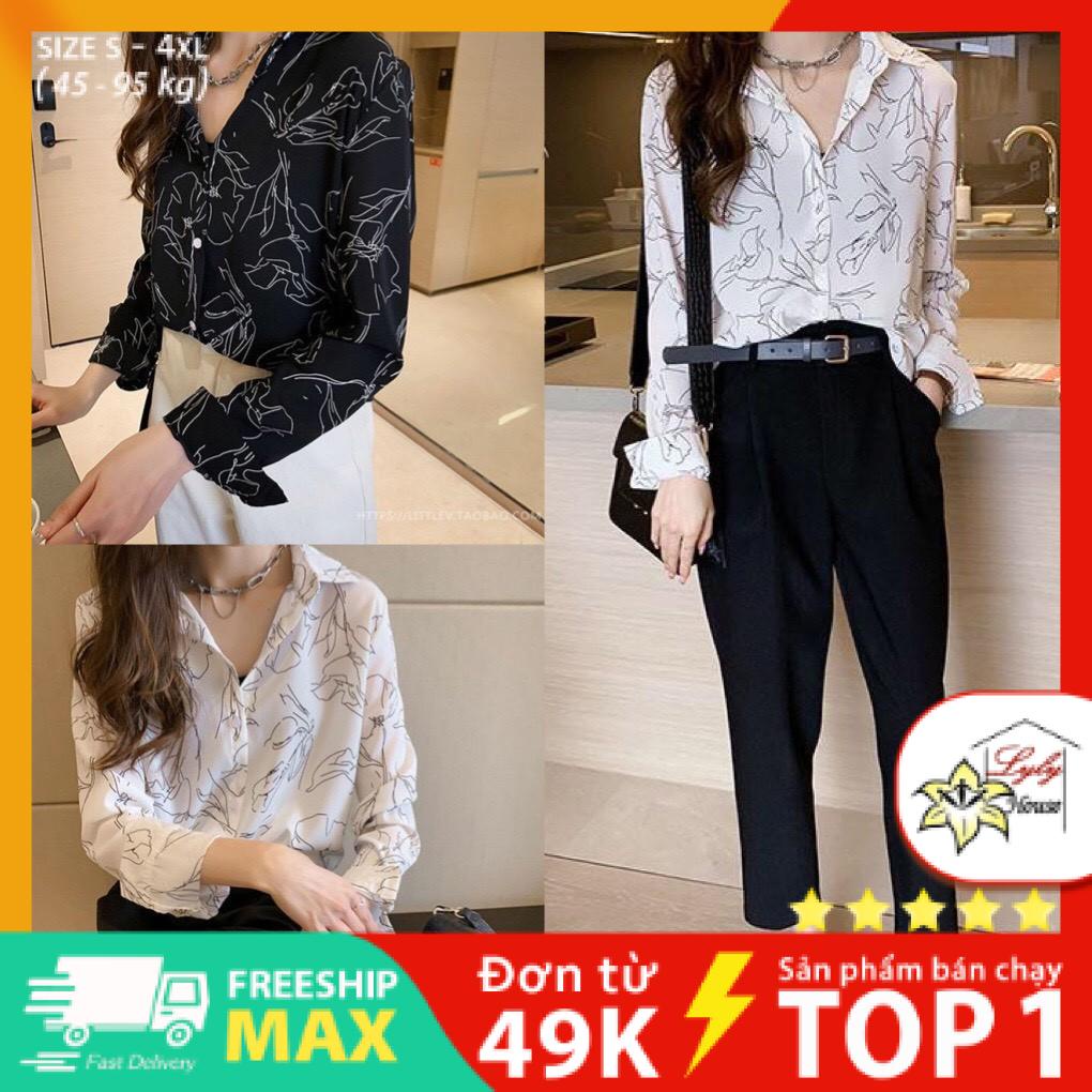 Áo sơ mi nữ công sở đẹp form rộng văn phòng chất cotton lụa dành cho người mập bụng