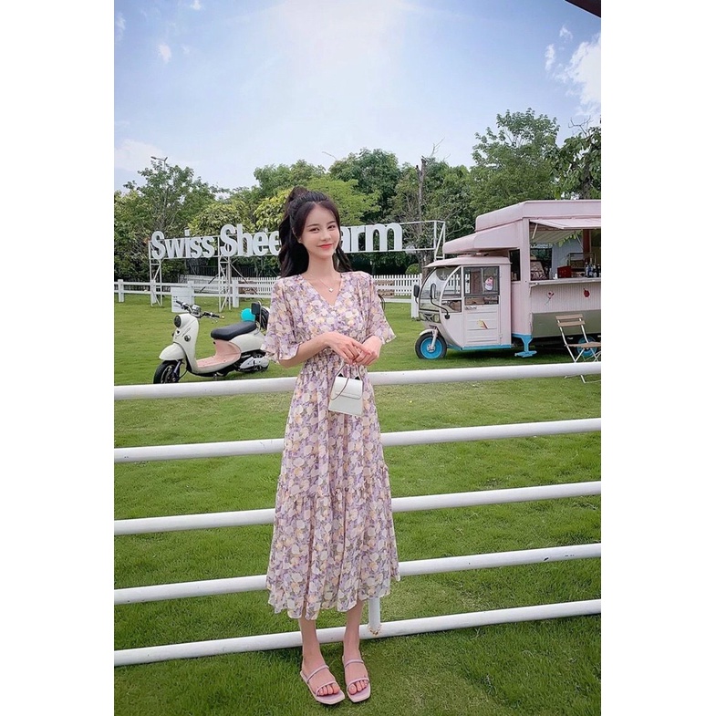 Đầm Maxi Hoa T.O.P.S.H.O.P Nhún Eo - Hàng xuất dư 100%