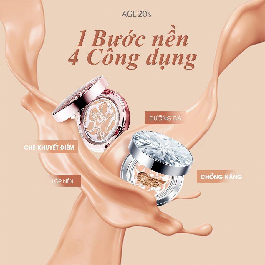 Phấn Nền Lạnh Kim Cương Dưỡng Da Lâu Trôi AGE 20’s Essence Cover Pact Original SPF 50+/PA+++ 12.5g - Viebeauty