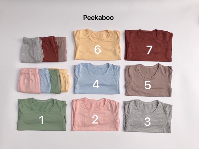 Bộ tay dài thun lạnh Peekaboo cho bé