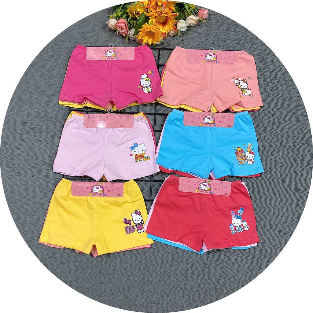 Quần Chip Đùi Bé Gái Thun Cotton Việt Nam sản xuất , Set 3 Quần 60K