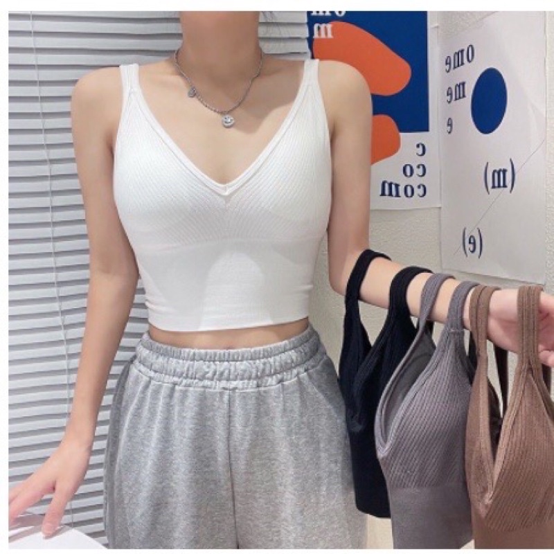 Áo Bra Nữ Dáng Lửng Chất Thun Kẻ Tăm Mềm Mịn Siêu Hot CT6