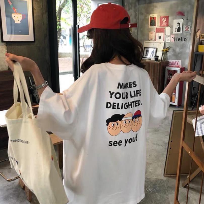 Áo Thun Tay Lỡ Nam Nữ Hoạt Hình Siêu Cute | Hàng Cotton Dày Mịn (Ảnh thật)