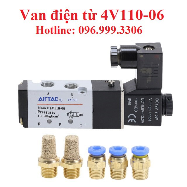 Van điện từ 4V110-06  dùng để điều khiển xylanh khí nén giá sỉ