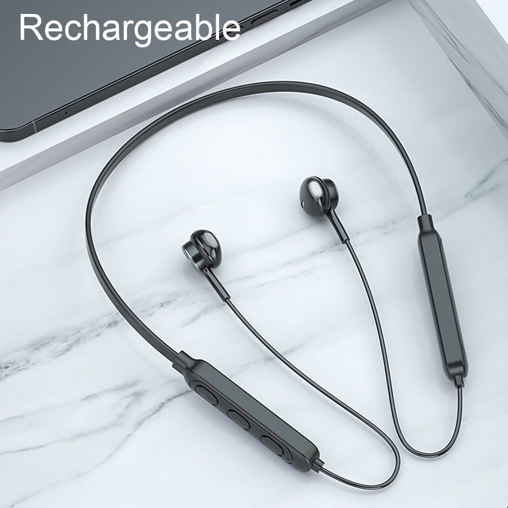 [Kitch]Neck Earbuds Bluetooth-compatible Button Control Earphone Stereo Portable Hands-free Music Walking Headset with