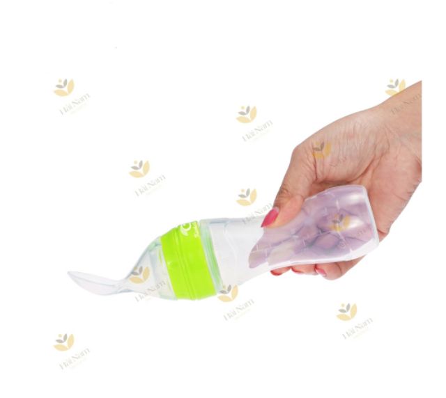 Bình thìa hỗ trợ ăn dặm silicon an toàn cho bé