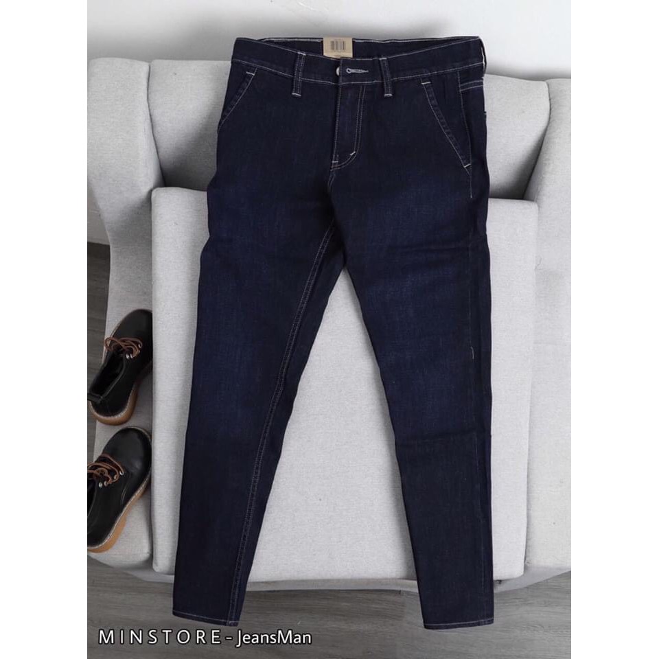 Quần Jeans Nam Xanh than, Vải Co Dãn, Mặc Thoải Mái, Không Phai, Form đẹp
