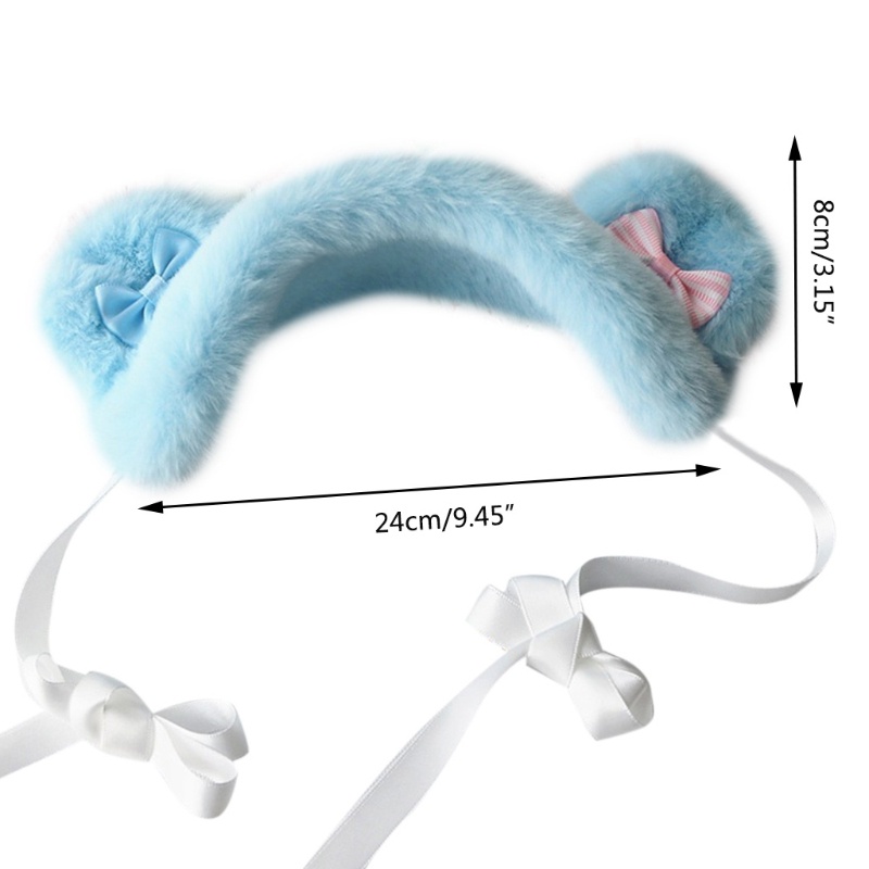 Băng đô cài tóc hình tai thú bằng lông nhung dùng hóa trang Halloween