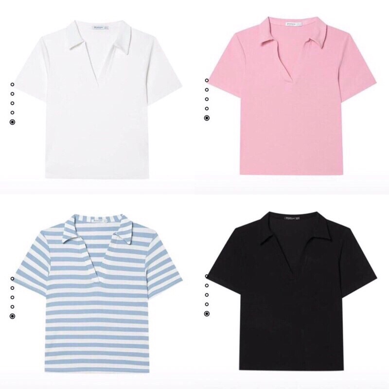 ÁO POLO BASIC CỔ V STRADIVARIUS A073