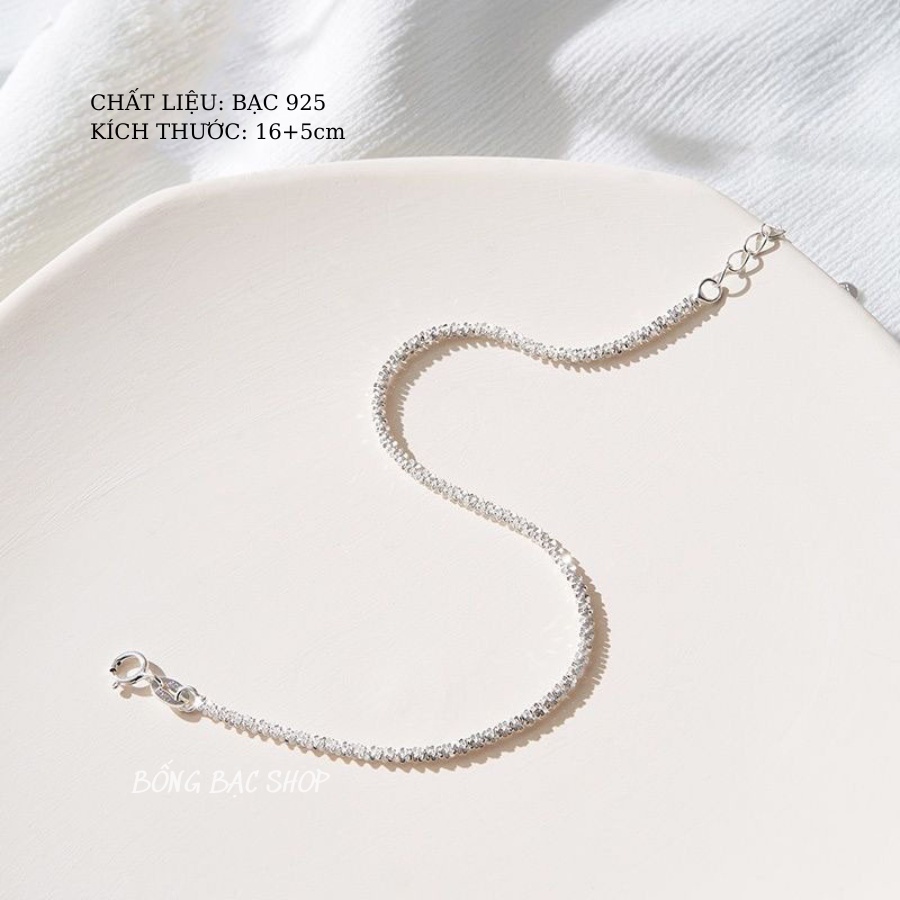 Vòng tay bạc nữ bông xù kiểu dáng đơn giản siêu sáng, lắc tay bạc ý cho nữ hàng thiết kế Bống Bạc LT0.05