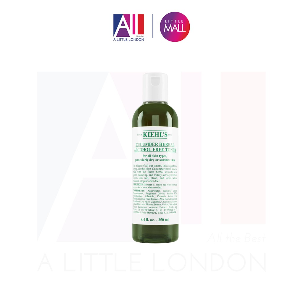 [TOP 1 SHOPEE] Nước cân bằng Kiehls Cucumber Herbal Alcohol - Free Toner - 250 ml (Bill Anh)