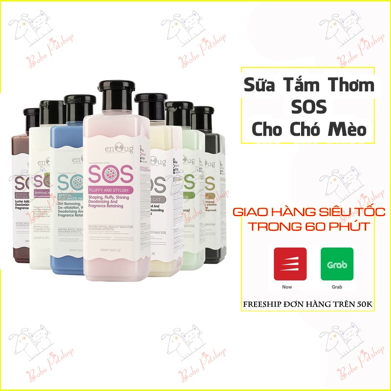 Sữa Tắm Cho Chó Mèo SOS 530Ml 6 Loại Mùi Thơm Dễ Chịu Sạch Ve Rận Lưu Hương- Bobo Pet Shop Hà Nội