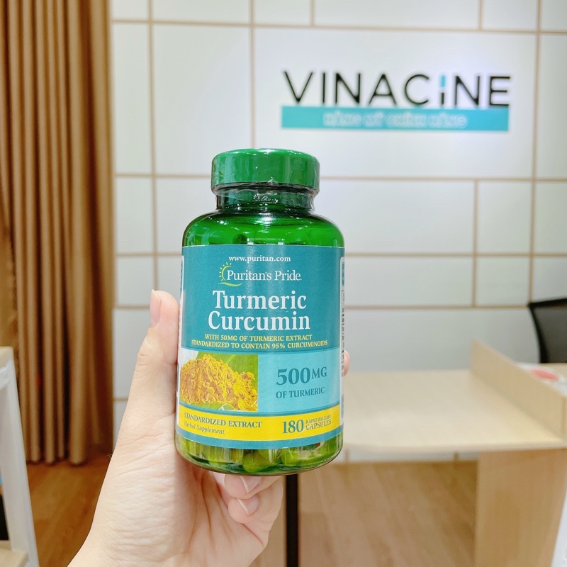 Viên uống hỗ trợ dạ dày Tinh Chất Nghệ Vàng Puritan's Pride Turmeric Curcumin Của Mỹ, 180 viên