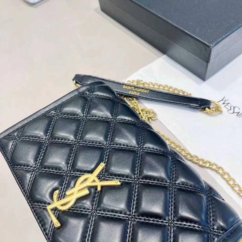 Túi Y ét  trần trám bản 2 ngăn size 20 dây da pha xích box châunr hàng QC đẹp#20556