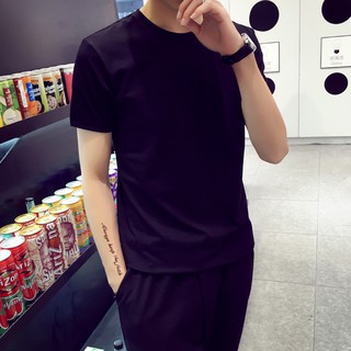 [SHOPEE] (Combo 3 áo) Áo thun nam nữ trơn cổ tròn (đen + trắng)