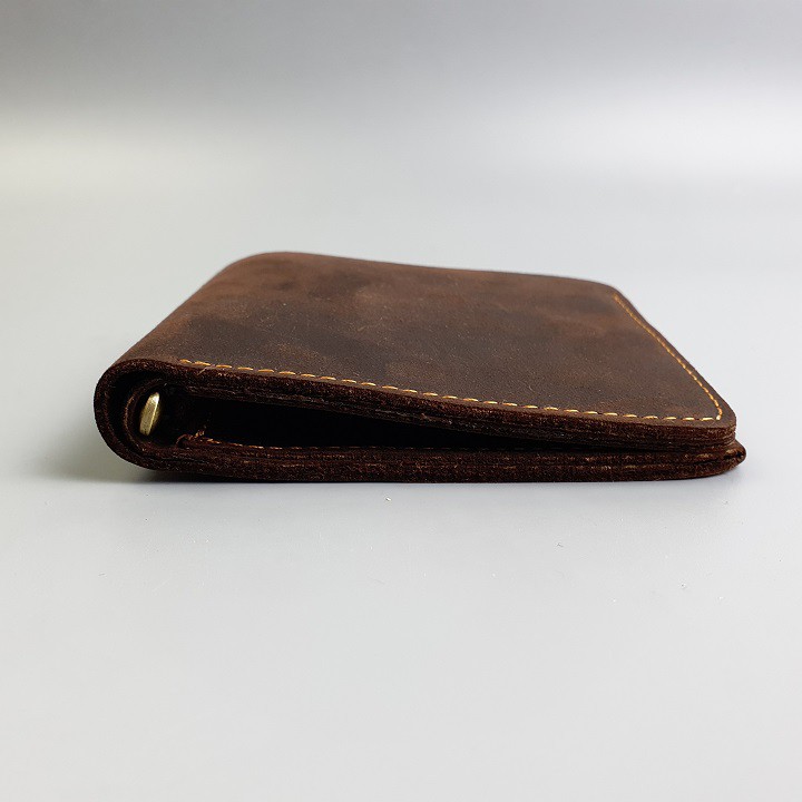 Ví nam ngang da bò sáp WS112VB   - 100% da bò thật, BH 3 năm