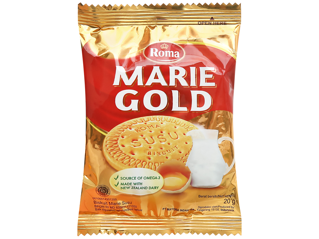 Bánh quy sữa Roma Marie Gold hộp 320g (16x20g) (Date Mới)