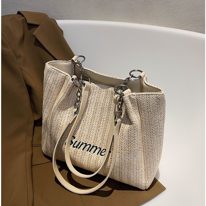 G113 Túi xách nữ Quảng Châu thời trang, in chữ SUMMER cá tính