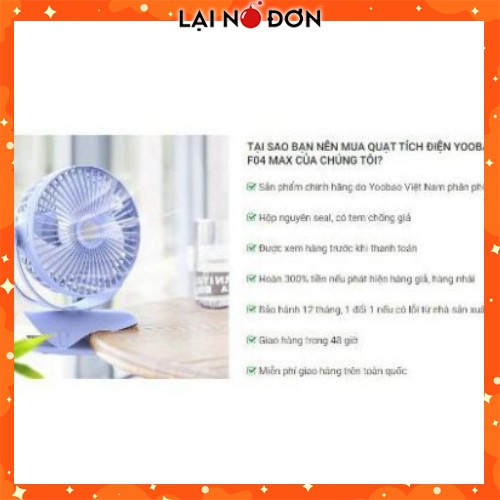 [Hàng Chính Hãng ] Quạt tích điện để bàn Mini Yoobao Y-F04 MAX xoay 360 độ 10000 mAh - Có thể kẹp cạnh bàn,xe đẩy | BigBuy360 - bigbuy360.vn