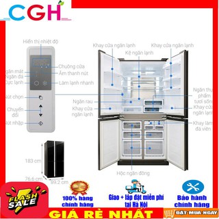 Tủ lạnh Sharp Inverter 605 lít SJ-FX688VG-BK (Miễn phí vận chuyển tại Hà Nội)