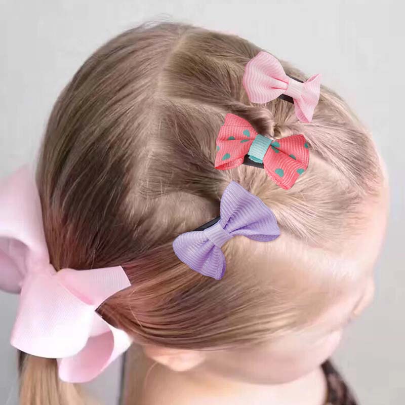 Set 10 Kẹp Tóc Nơ Mini Màu Sắc Ngẫu Nhiên Cho Bé