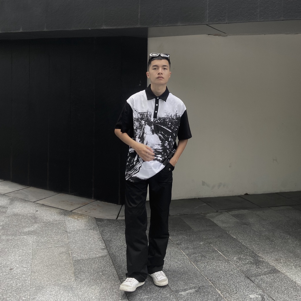 Áo Polo Oversized SNAZZY Unisex Nam Nữ Chất Liệu Cotton Chính Hãng - LONGBIEN