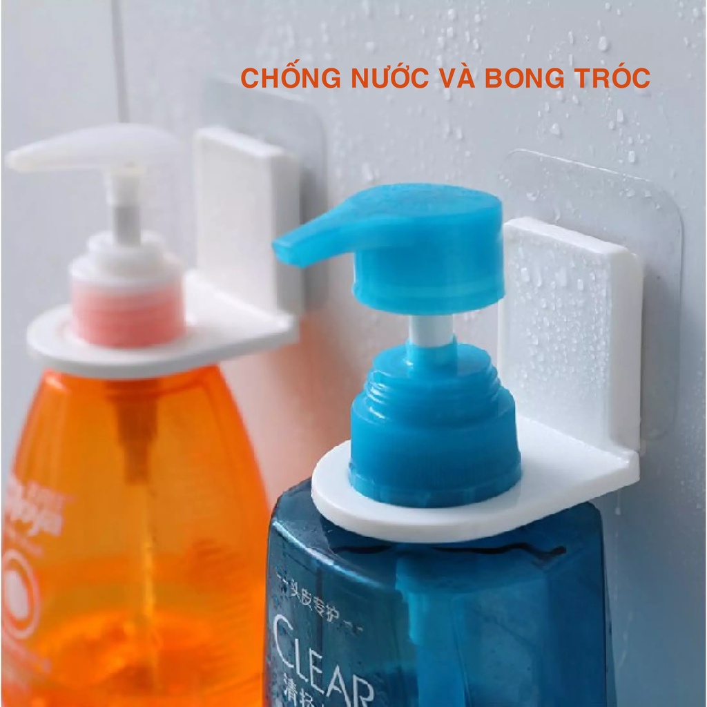 Móc dán tường treo chai dầu gội, sữa tắm,xà phòng, nước rửa tay, derco gắn tường nhà tắm, bồn rửa tay tiện lợi