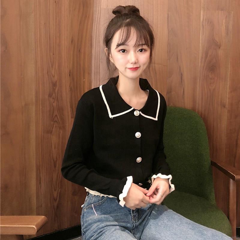 Áo Cardigan dệt kim tay dài phong cách Hàn Quốc