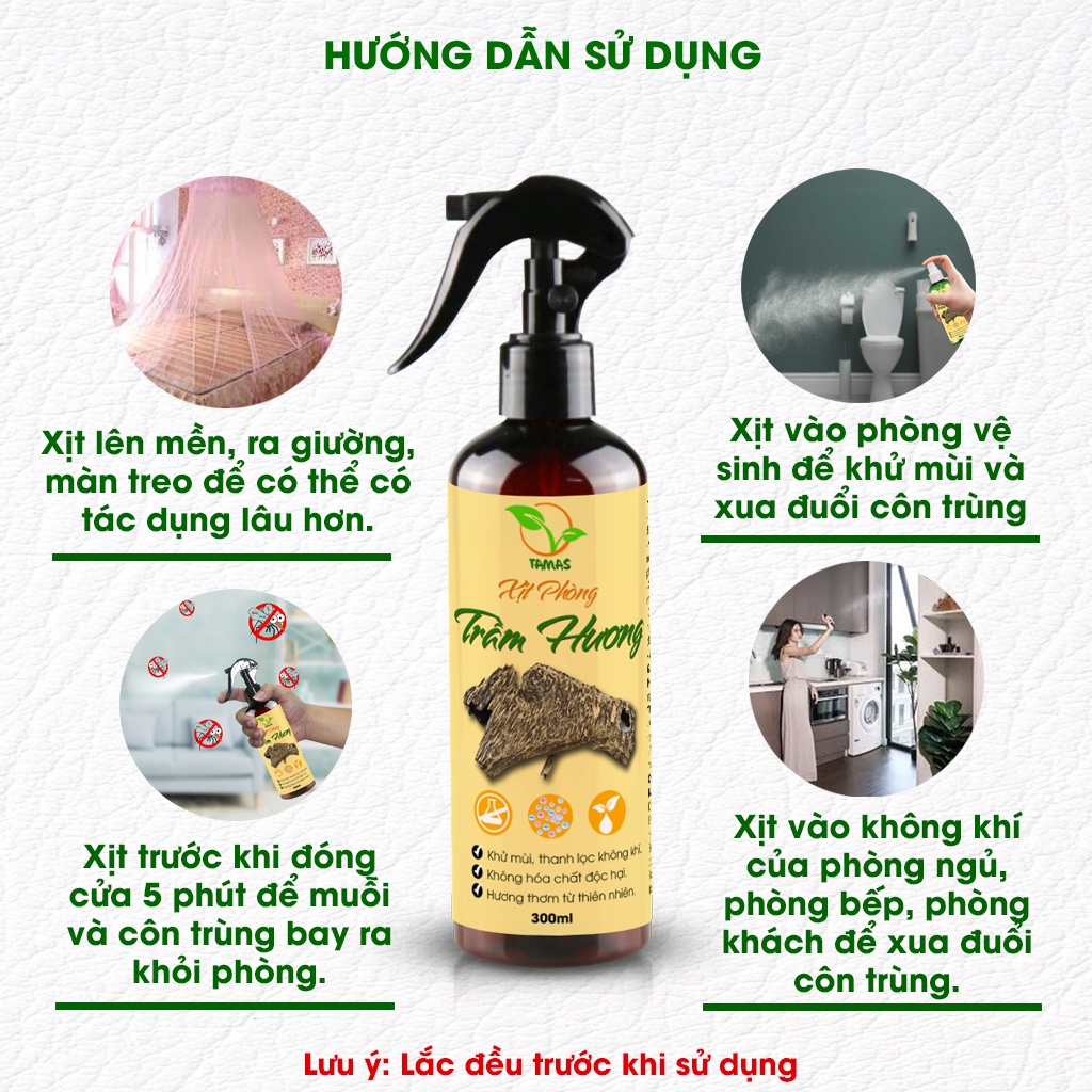 Xịt phòng thơm lâu Trầm Hương chai 100-300ml, khử mùi, thơm dai, quyến rũ như hương thơm nước hoa.