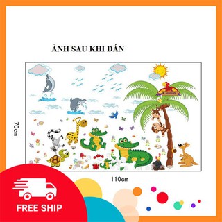 ⚡️𝗙𝗥𝗘𝗘𝗦𝗛𝗜𝗣⚡️ Decal dán tường Rừng nhiệt đới