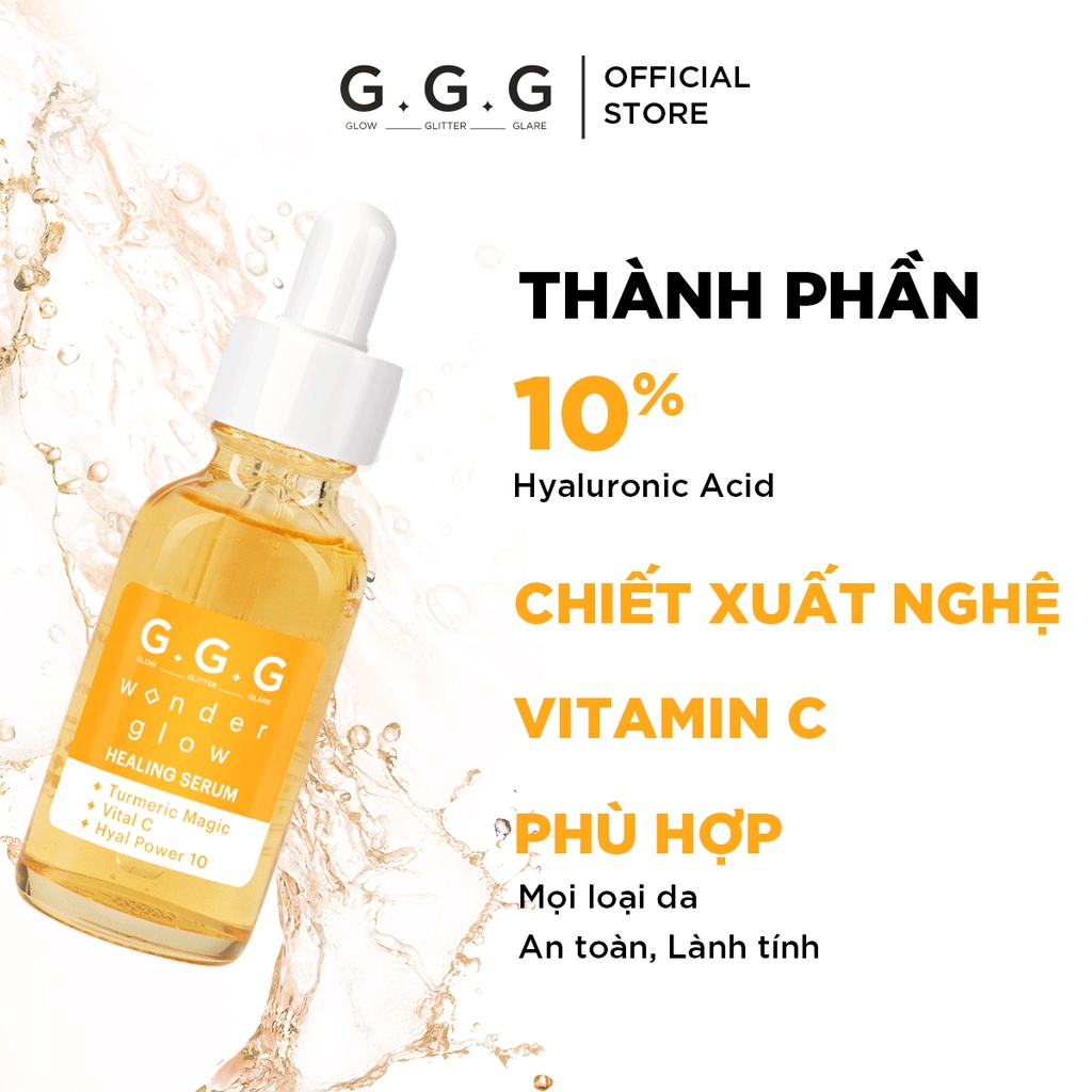 Tinh Chất Nghệ Dưỡng Sáng, Mờ Thâm, Ngừa Mụn GGG Wonder Glow Healing Serum 10ml