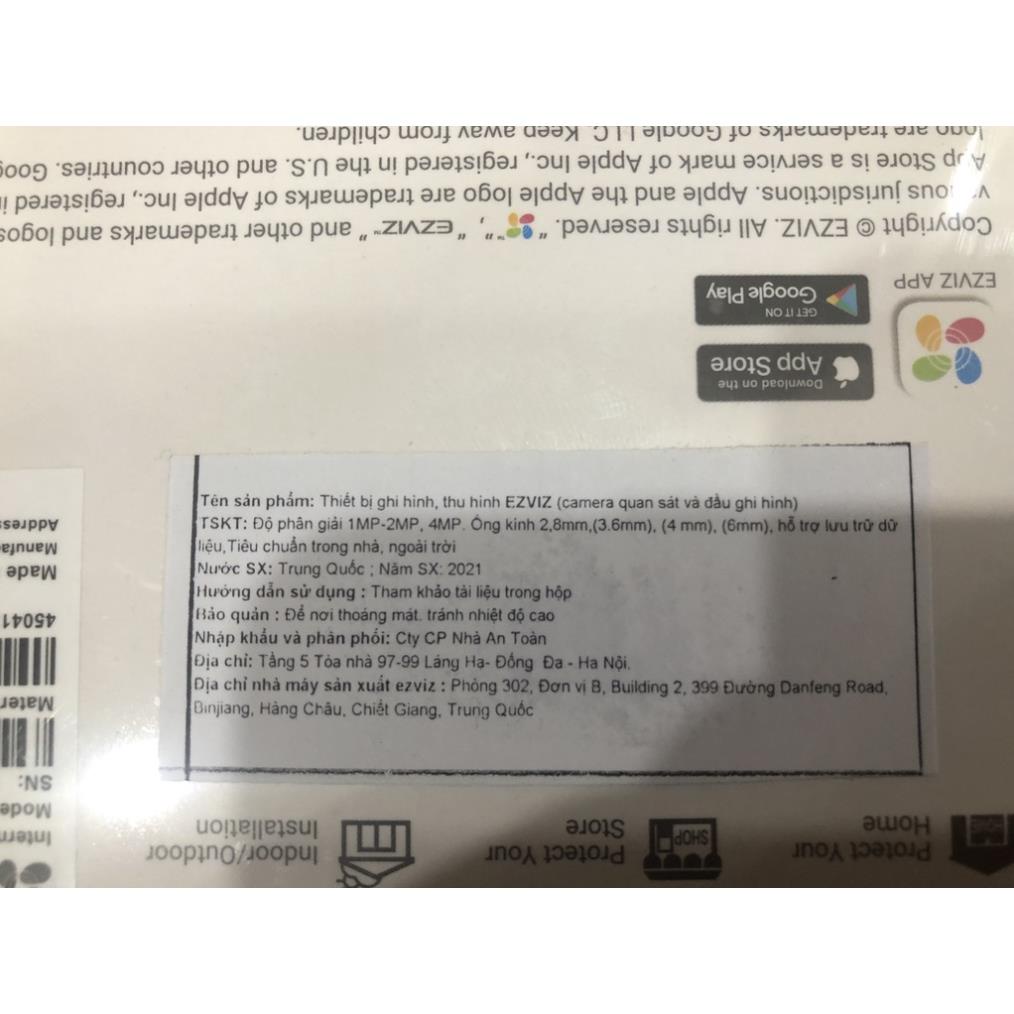 Camera Wifi không dây EZVIZ C3W 2MP 1080P, đàm thoại 2 chiều, còi đèn báo động