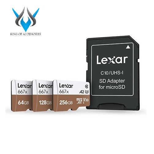 Thẻ Nhớ MicroSDXC Lexar Professional 667X V30 U3 4K A2 64GB R100MB/s W90MB/s