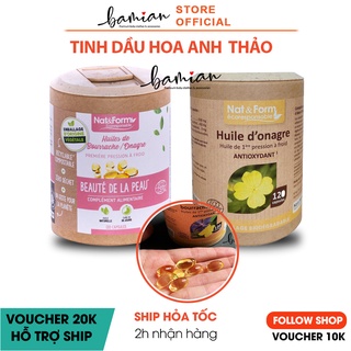 Viên uống tinh dầu hoa anh thảo hữu cơ Nat & Form Huile de bourrache/onagre