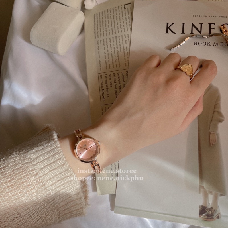 Đồng hồ nữ JW mặt tròn DÂY MÓC MÓC nhiều màu 23mm đáng yêu